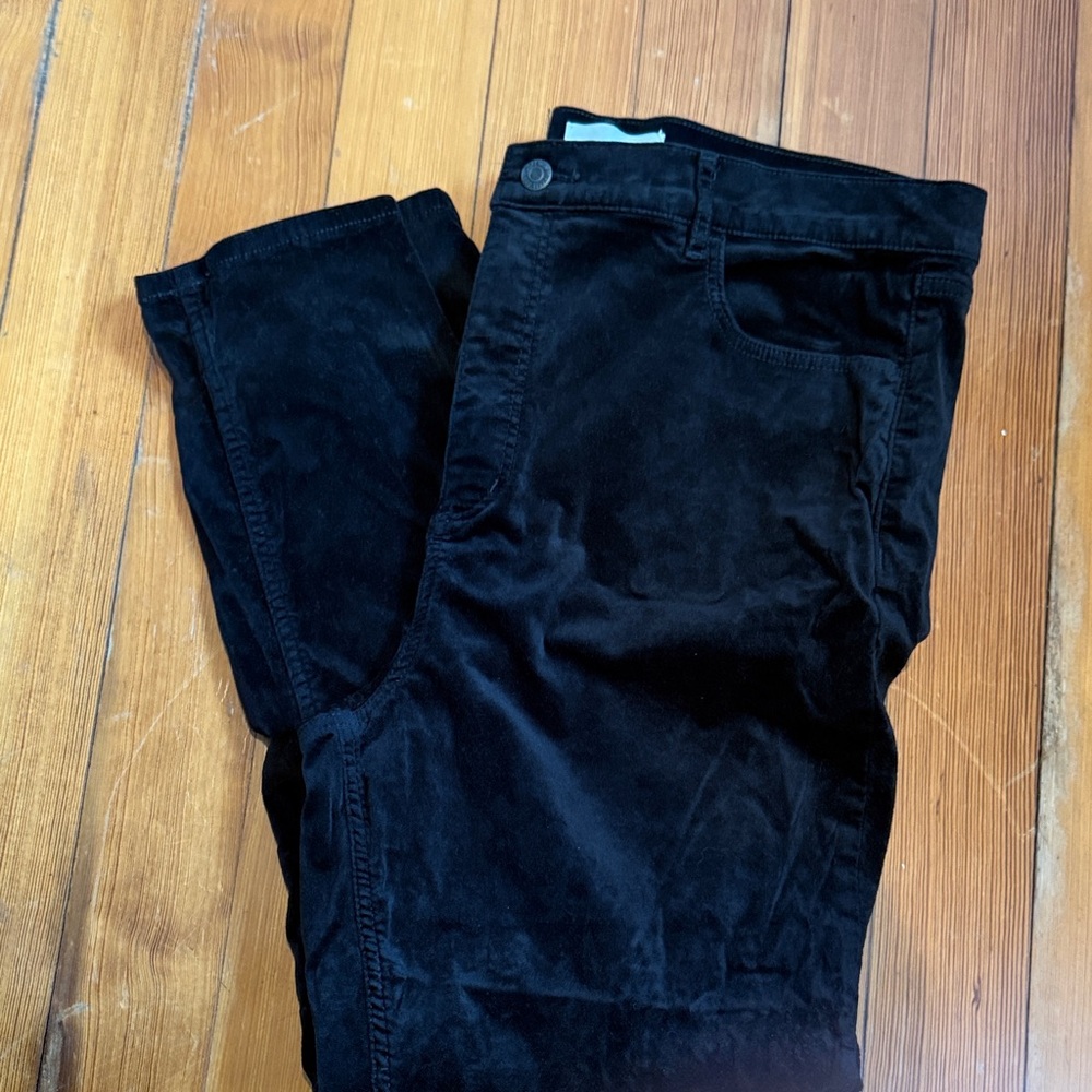 LOFT Midnight Black Velvet Trousers